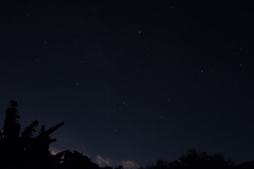 Stars shining in the night sky