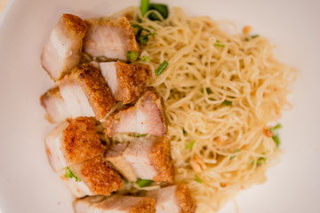 noodle with roast pork, Thai food, Chinese food