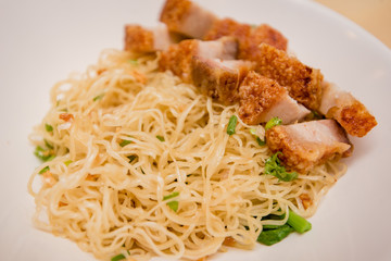 noodle with roast pork, Thai food, Chinese food