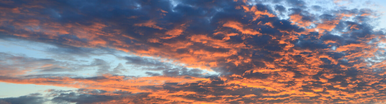 Panorama sunset sky beautiful in twilight time beautiful background © pramot48