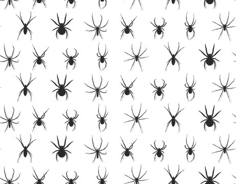 Seamless background with spiders. 