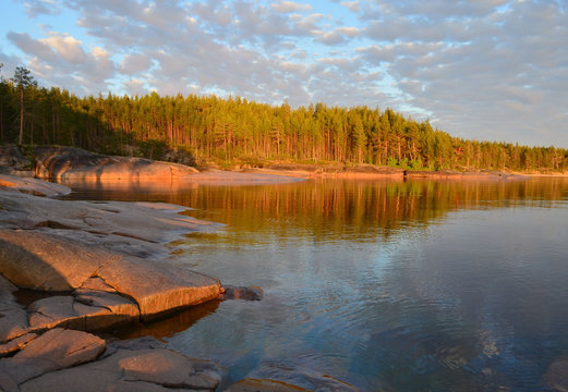 Onega Lake At Sunset  Karelia