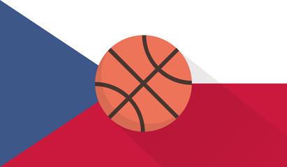 vector basketball with czech republic flag background