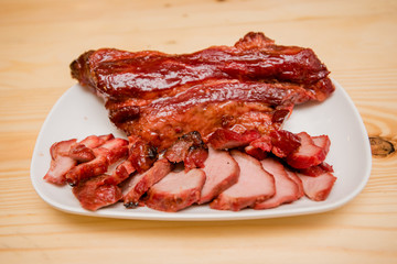 Hong Kong-style roast pork, roast pork, Thai roasted crispy pork, Thai food