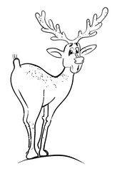 Cartoon image of reindeer. An artistic freehand picture.