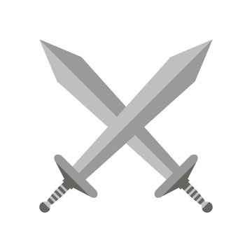 Swords crossed vector icon