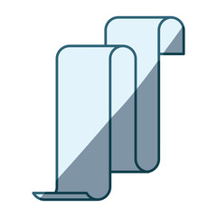 blue shading silhouette of continuously long sheet vector illustration