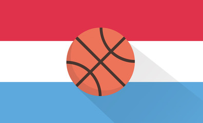 vector basketball with luxembourg flag background