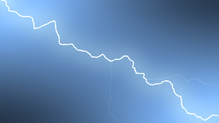 Bright glowing lightning on a dark background 3d illustration