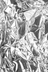 Crumpled foil. Gray metal