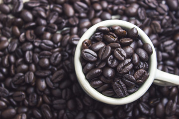 coffee beans in a cup coffee