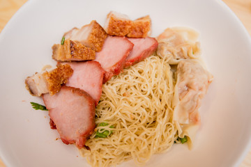 noodle with roast pork, Thai food, Chinese food