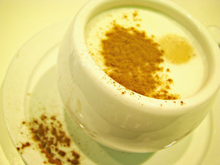 Cup of coffee cappuccino with cinnamon