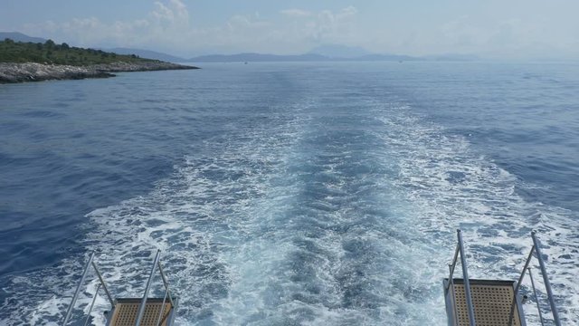 Big ship sea slipstream on the sea.