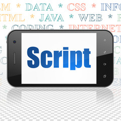 Programming concept: Smartphone with Script on display