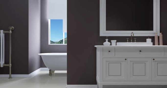 Footage. Modern bathroom in the apartment