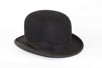 Gentleman's Bowler Hat on White Background