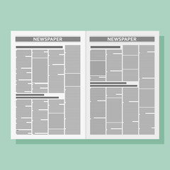 Graphical design newspaper template. Vector flat illustration