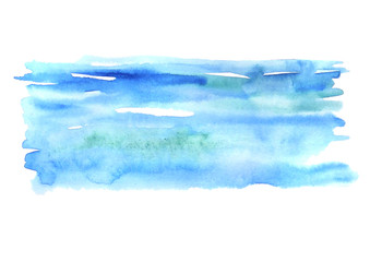 Watercolor spot, watercolor sky, watercolor abstraction. Paint on white isolated background