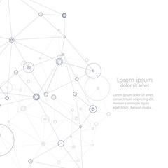 Abstract connection structure. Vector science background