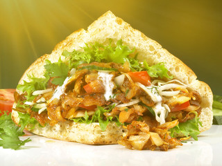 Döner Kebab zum mitnehmen - Sonnenlicht