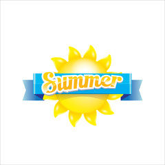 vector summer label. summer icon with sun.