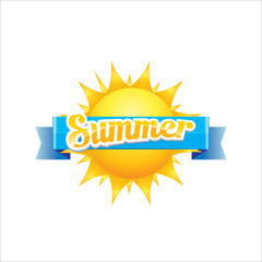 Fototapeta premium vector summer label. summer icon with sun.