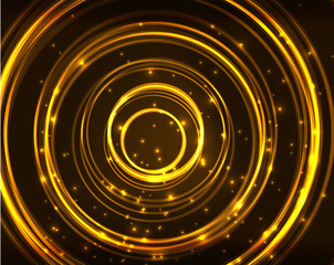 Neon circles abstract background