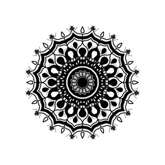 monochrome abstract flower mandala vintage decorative ornament vector illustration