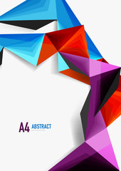 Vector low poly style 3d triangle line