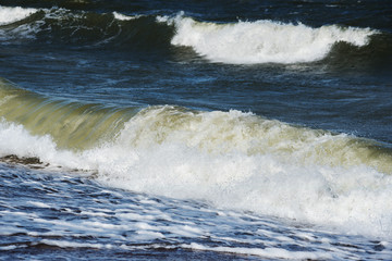 Splashing Baltic sea wave.