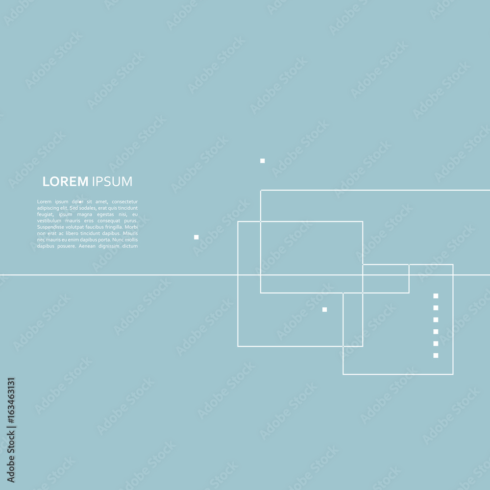 Poster vector blue background with repeating squares