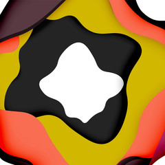 3d vector abstract background with cut shapes