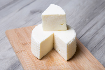 Tzfat cheese. Israeli traditional cheese. Symbol of the Jewish holiday Shavuot. Selective focus