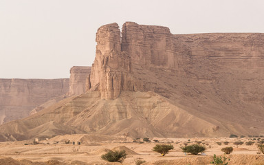Edge of the World mountains in a desert of Saudi Arabia