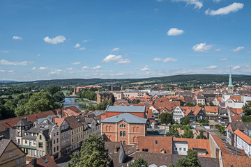 Stadt  Hameln - Blick von der Münsterkirche auf die Altstadt 