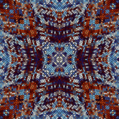Seamless background pattern. Decorative symmetric mosaic pattern.