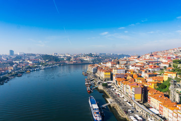Fototapeta premium old town of Porto and river, Portugal, Europe
