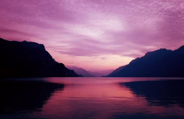Rolgordijnen swiss lake sunset © Rui Vale de Sousa