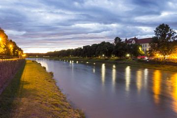 Fototapeta premium River Uzh, Uzhgorod, Ukraine