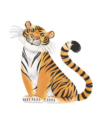 Fototapeta na wymiar Tiger cartoon character