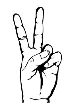 hand with victory sign vector eps 10