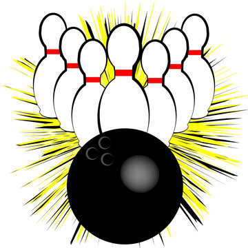 Bowling symbol isolated on white background. Vector illustration.