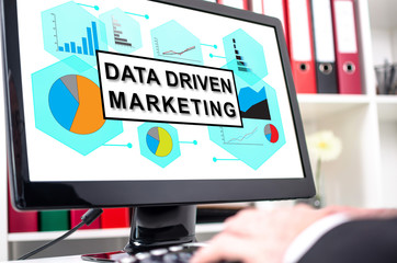Data driven marketing concept on a computer screen
