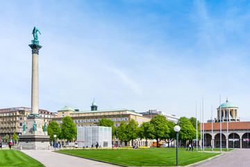 STUTTGART, GERMANY - April 12, 2017: Schlossplatz is the largest square in the center of Stuttgart, GERMANY