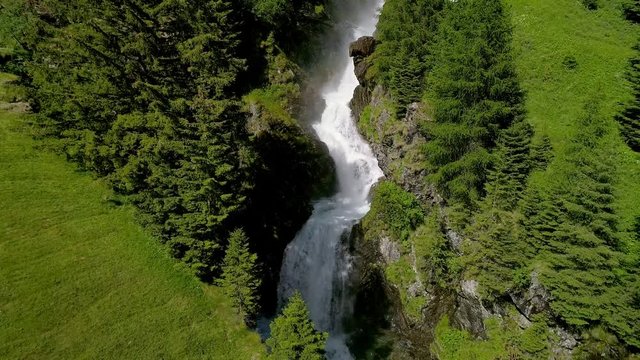 Aerial 4K - Val Grosina Orientale - Valtellina (IT) - Cascata di Eita 