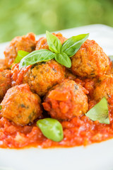 Polpette al sugo, beef meatballs with tomato sauce