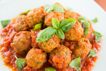 Polpette al sugo, beef meatballs with tomato sauce