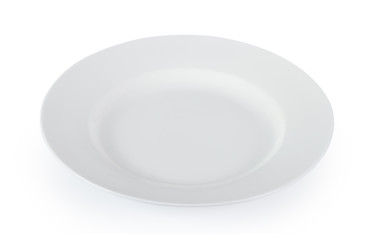white plate on white background