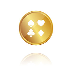 Casino - Gold Münze mit Reflektion